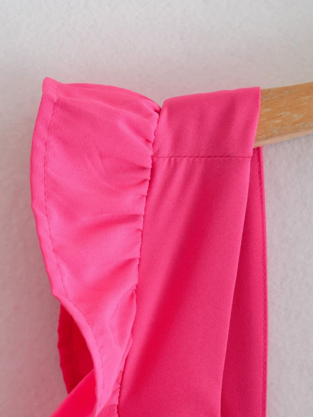 Spring Rose Fitted Ruffle Hem Dress - Picture 3 of 5